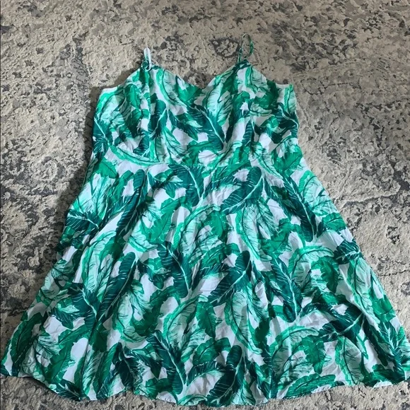 Old Navy | Dresses | Old Navy Green Leaf Print Mini Dress | Poshmark